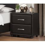 Lorenzi Upholstered Night Stand - Black Vinyl